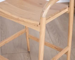 Outlet Tabouret de bar en acacia design épuré avec dosseret 