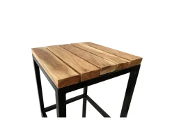 Hot Tabouret de bar en métal et bois exotique "Garden" Tabouret De Bar