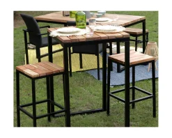 Hot Tabouret de bar en métal et bois exotique