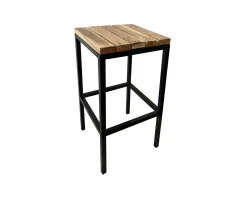 Hot Tabouret de bar en métal et bois exotique