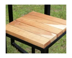 Hot Tabouret de bar en métal et bois exotique