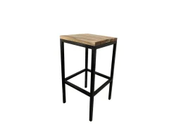 Hot Tabouret de bar en métal et bois exotique