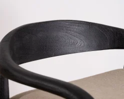 Online Tabouret de bar noir design avec dosseret bois et assise rembourrée 