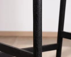 Online Tabouret de bar noir design avec dosseret bois et assise rembourrée 