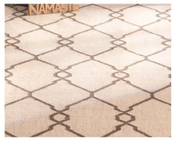 Discount Tapis en jute et laine style kilim beige "Cocoon" format 200x300 cm Décoration