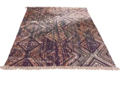 Sale Tapis esprit aztèque motif imprimés en coton "Cocoon" 120x180cm Décoration