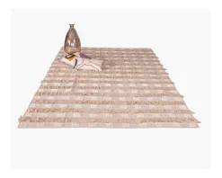 New Tapis fantaisie en coton texturé beige "Matis" 120x180cm Décoration