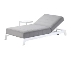 Best Transat matelassé en aluminium blanc et tissu gris qualité supérieure