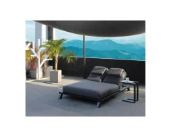 New Têtière en tissu gris foncé sooty pour bains de soleil "Nusa Pedina" Bain De Soleil