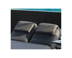 New Têtière en tissu gris foncé sooty pour bains de soleil 