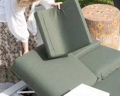 Online Têtière en tissu vert kaki pour bain de soleil 