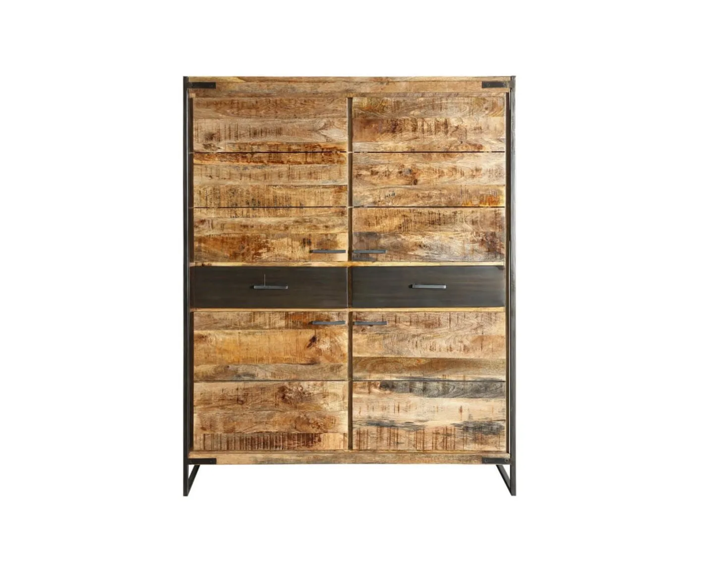 Sale Vaisselier en bois de manguier et métal style industriel "Shade" Vaisselier|Rangement