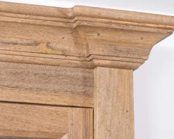 Clearance Vaisselier en manguier massif 170 cm avec portes vitrées et tiroirs 