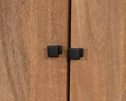 Outlet Vaisselier en manguier naturel et portes vitrées