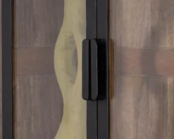 Outlet Vaisselier en manguier naturel et portes vitrées