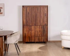 Hot Vaisselier en palissandre 3 portes et tiroirs "Rosewood" 120 cm Vaisselier|Vitrine Et Argentier