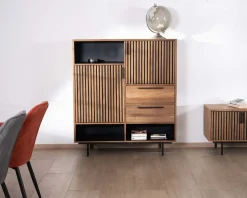 Outlet Vaisselier en teck recyclé "Opland" style rétro Vaisselier|Buffet Et Bahut