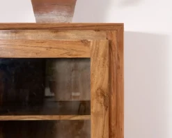 Outlet Vaisselier rétro en acacia et pieds métal 