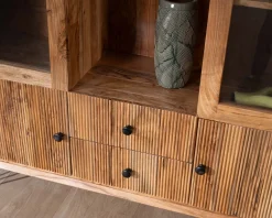 Outlet Vaisselier rétro en acacia et pieds métal 