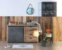 Outlet Vitrine 2 portes en métal anthracite et verre 