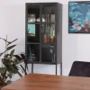 Hot Vitrine style factory 2 portes métal noir et verre "Black Cook" Vitrine Et Argentier|Rangement